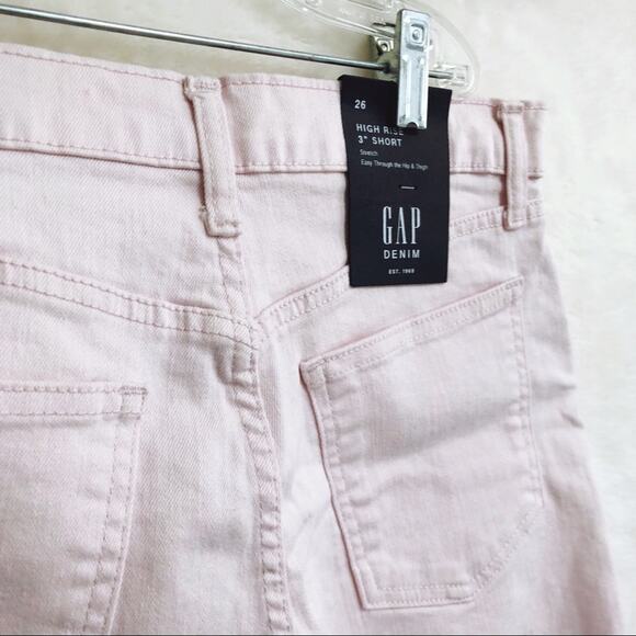GAP Light Pink High Rise 3" Denim Shorts - Picture 2 of 8